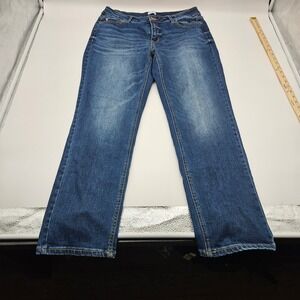 Time and Tru Womens Straight Leg Jeans Size 14 Regular Medium Wash Blue Stretch